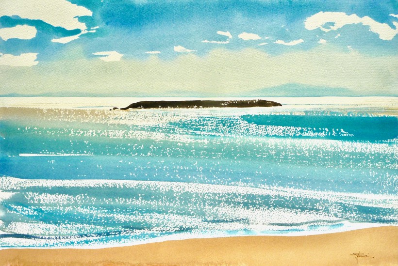 aquarelle de la plage