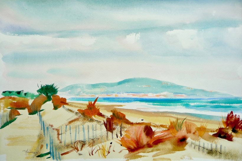 aquarelle la plage