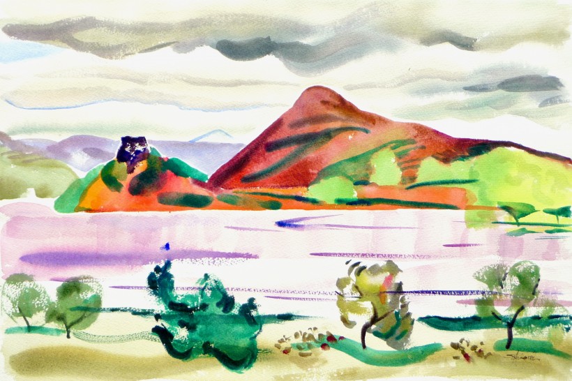 aquarelle au lac