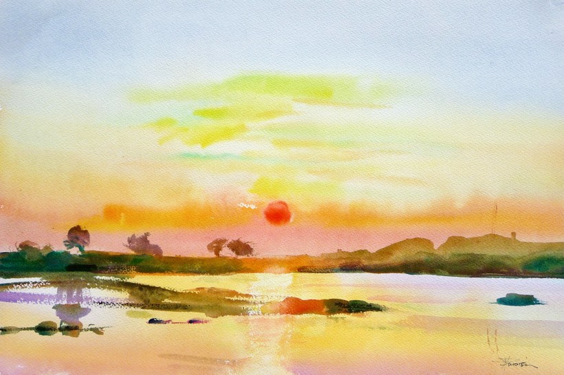 aquarelle des salins