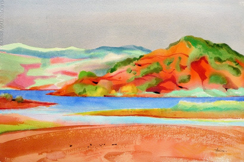 aquarelle au salagou