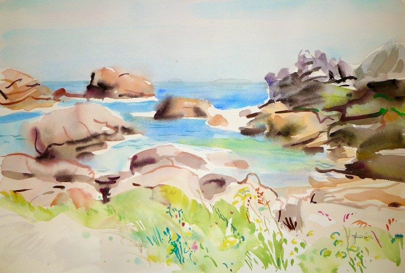 Aquarelle à Perros-Guirec