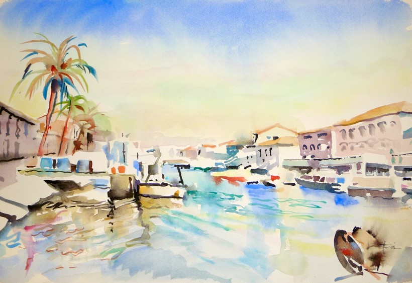 Aquarelle dans l'Hérault