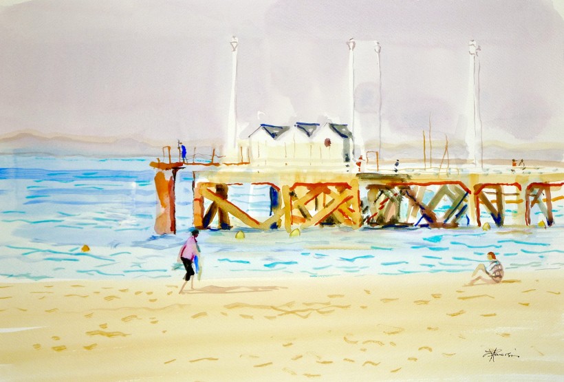 aquarelle à Arcachon