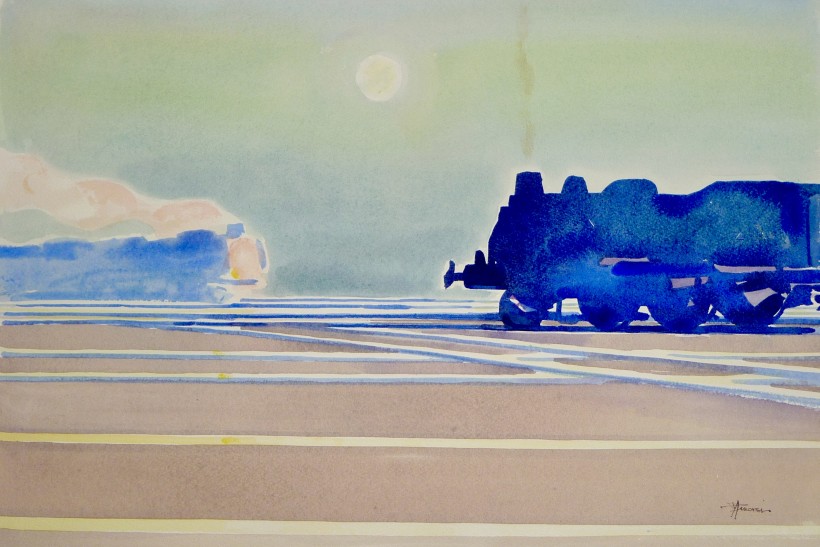 Aquarelle locomotive